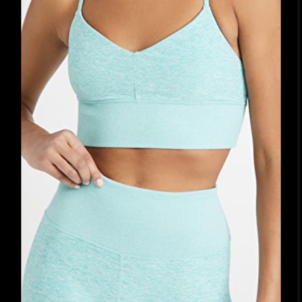 Alo turquoise lavish bra and leggings set soft collection